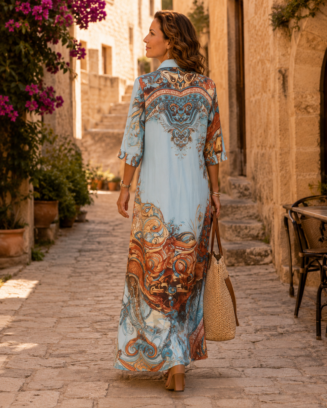 Joséphine | Robe chemisier méditerranéenne