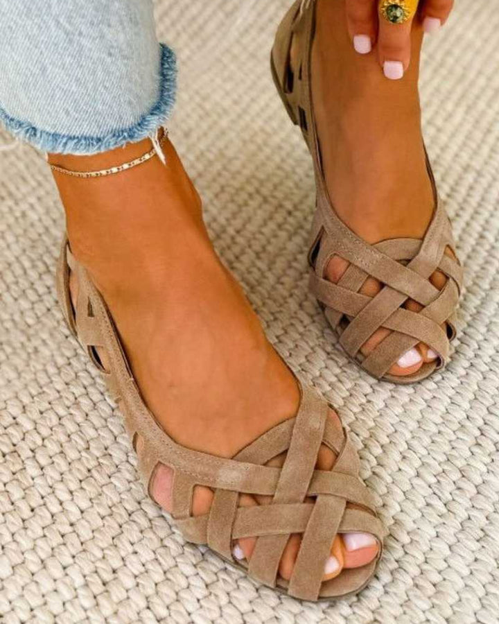 Jeanne | Sandales plates à brides croisées