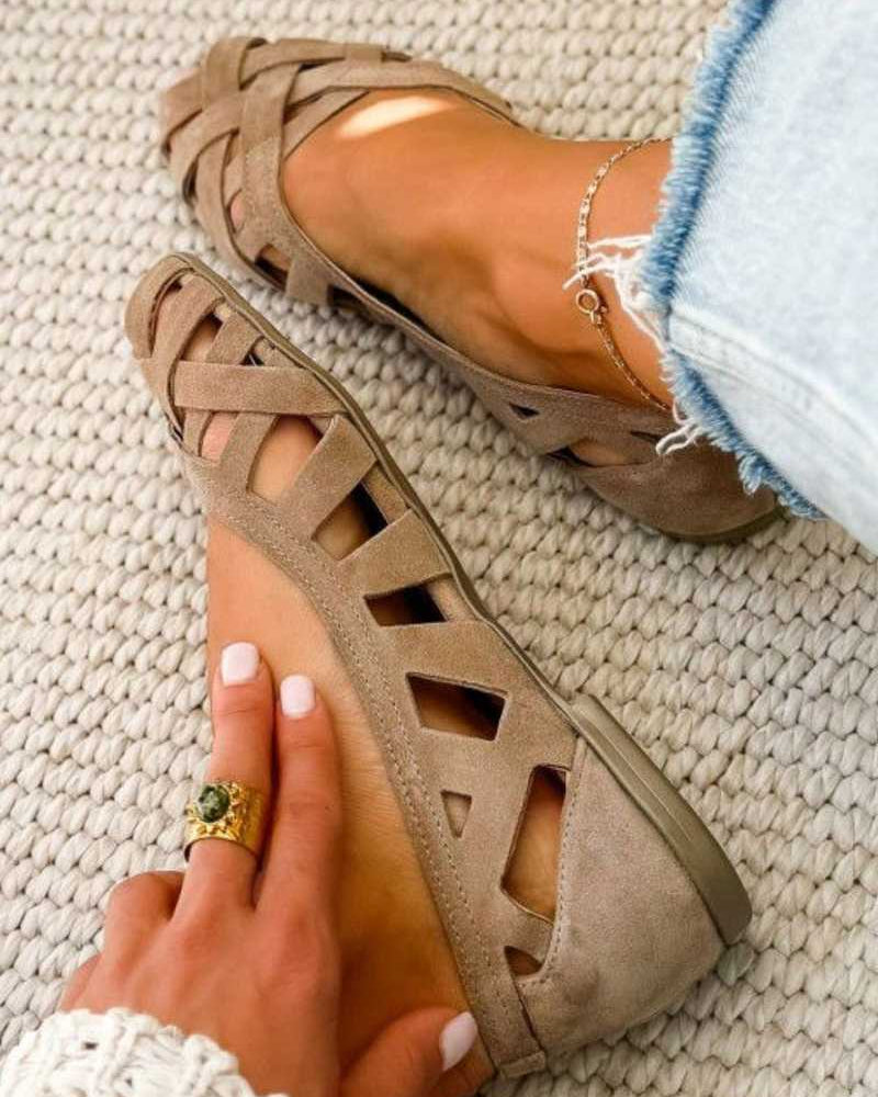 Jeanne | Sandales plates à brides croisées