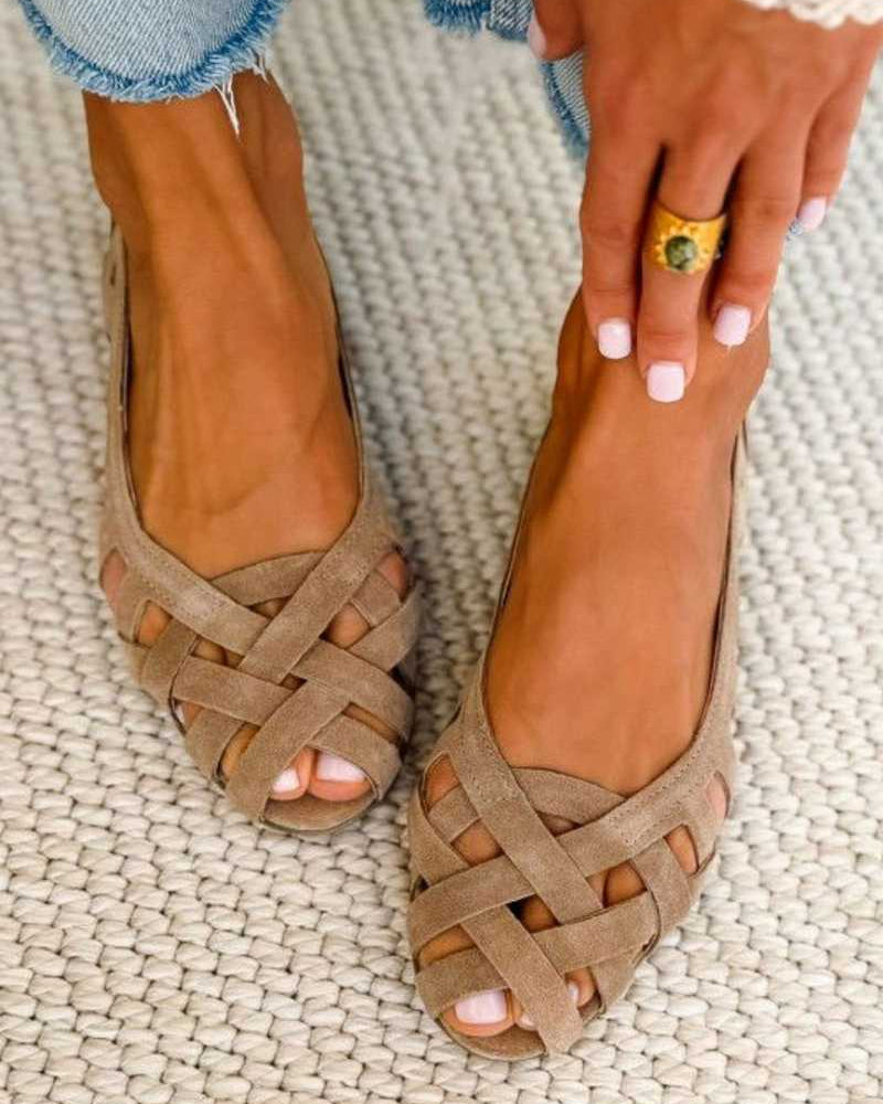 Jeanne | Sandales plates à brides croisées