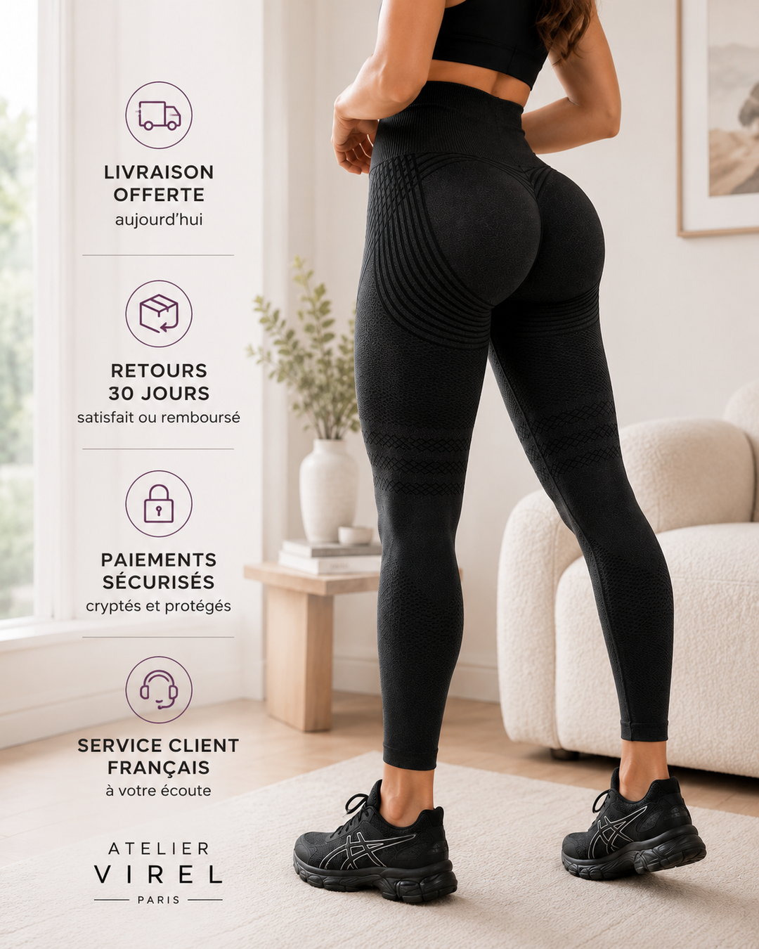 Laure | Legging sculptant à texture 3D