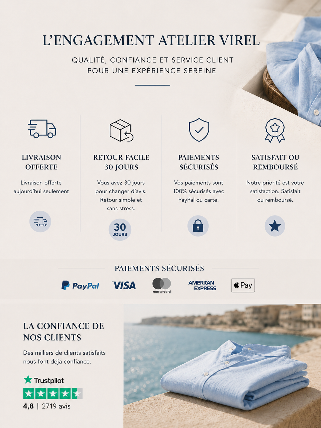 Achille | Chemise légère à col ouvert