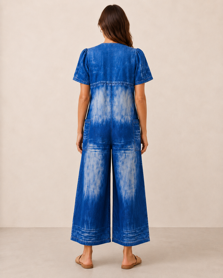 Aurore | Combinaison look denim à nouer