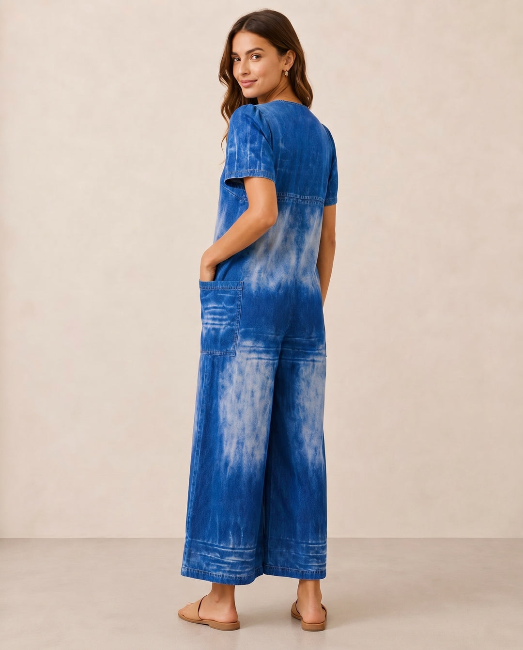 Aurore | Combinaison look denim à nouer