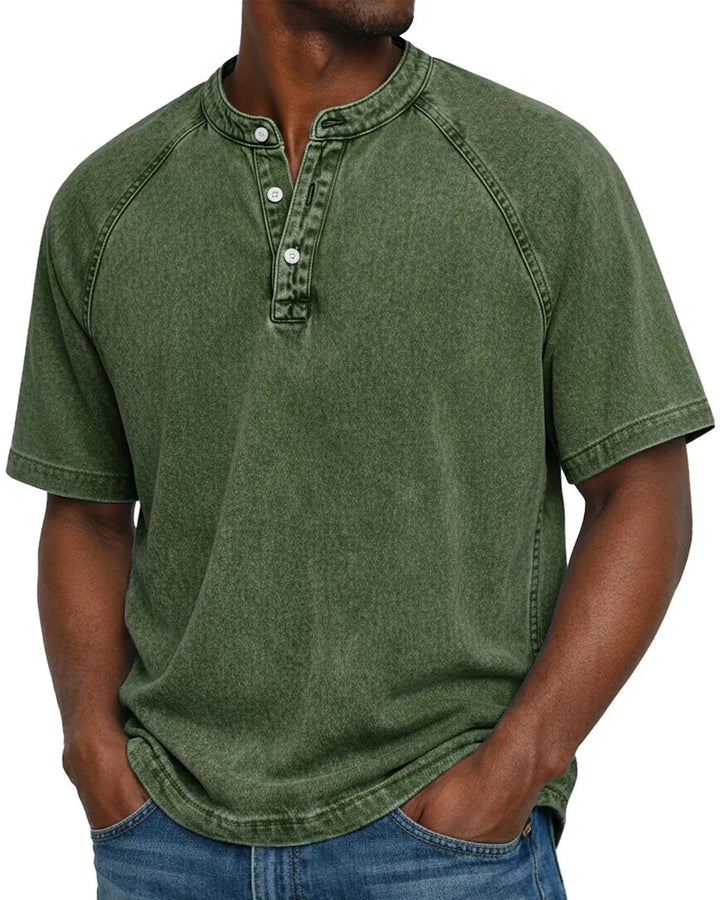 Basile | T-shirt henley effet délavé