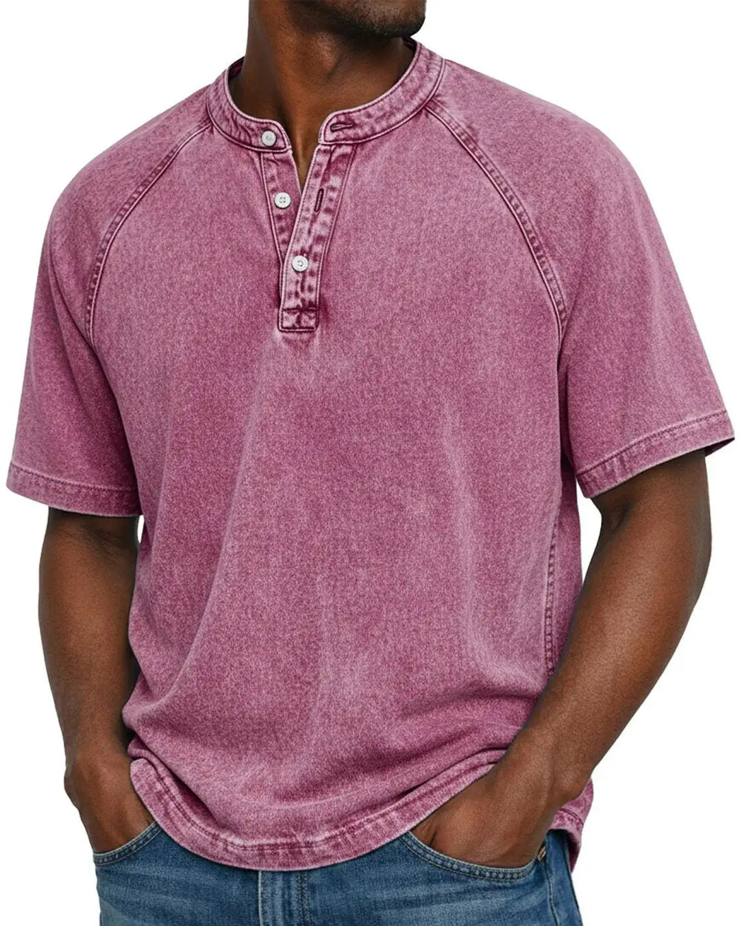 Basile | T-shirt henley effet délavé