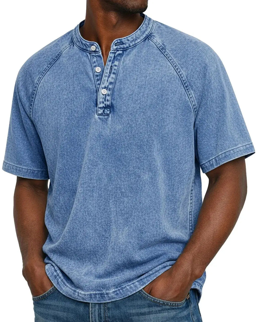 Basile | T-shirt henley effet délavé