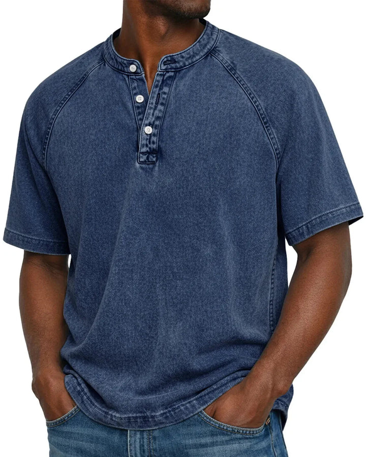 Basile | T-shirt henley effet délavé
