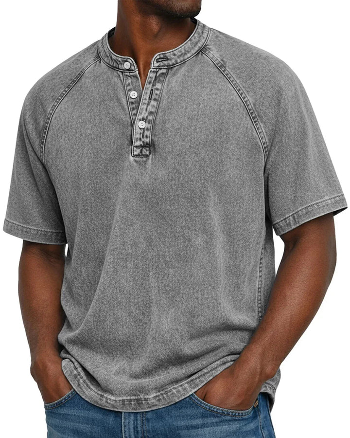 Basile | T-shirt henley effet délavé
