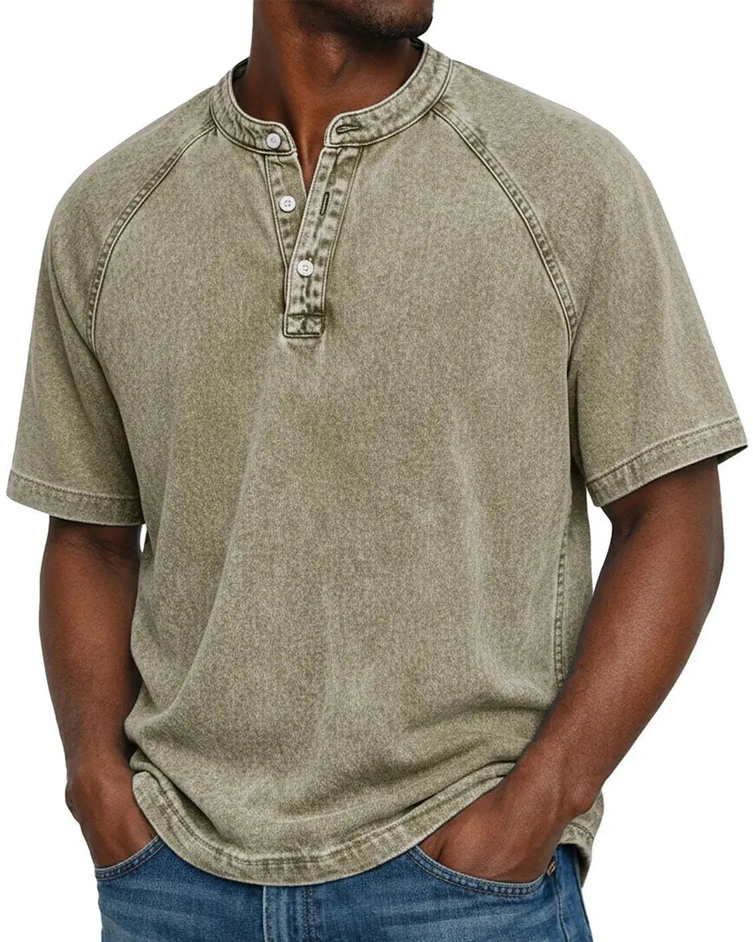 Basile | T-shirt henley effet délavé