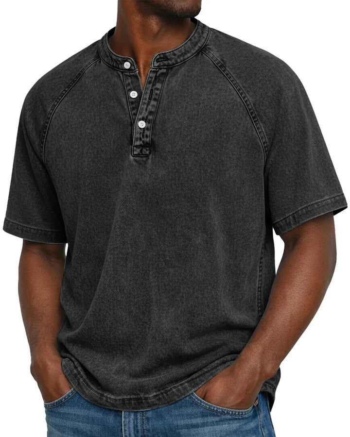 Basile | T-shirt henley effet délavé