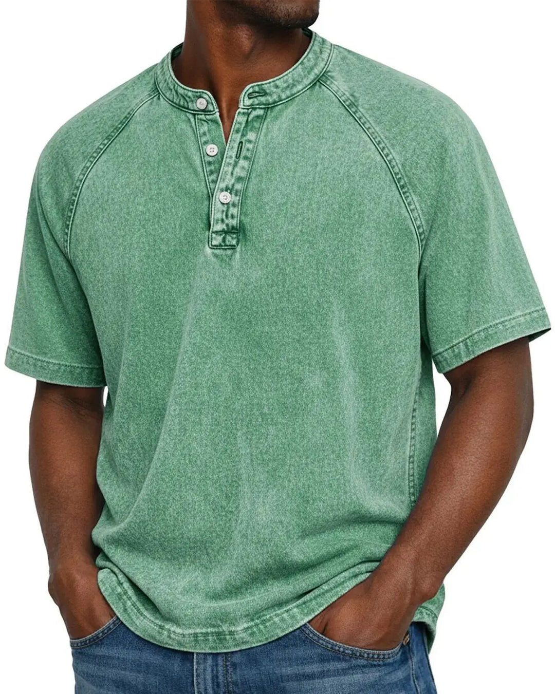 Basile | T-shirt henley effet délavé