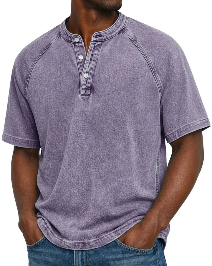 Basile | T-shirt henley effet délavé