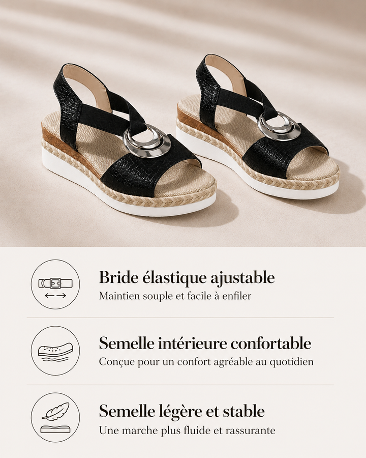 Blanche | Sandales compensées confortables