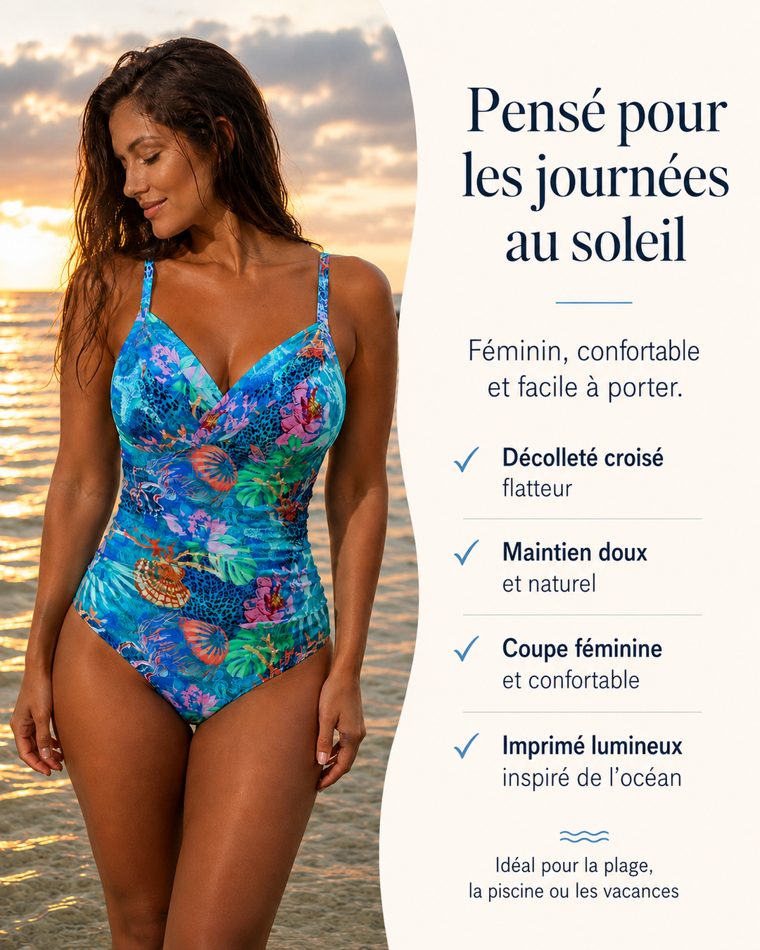 Alix | Maillot de bain croisé imprimé