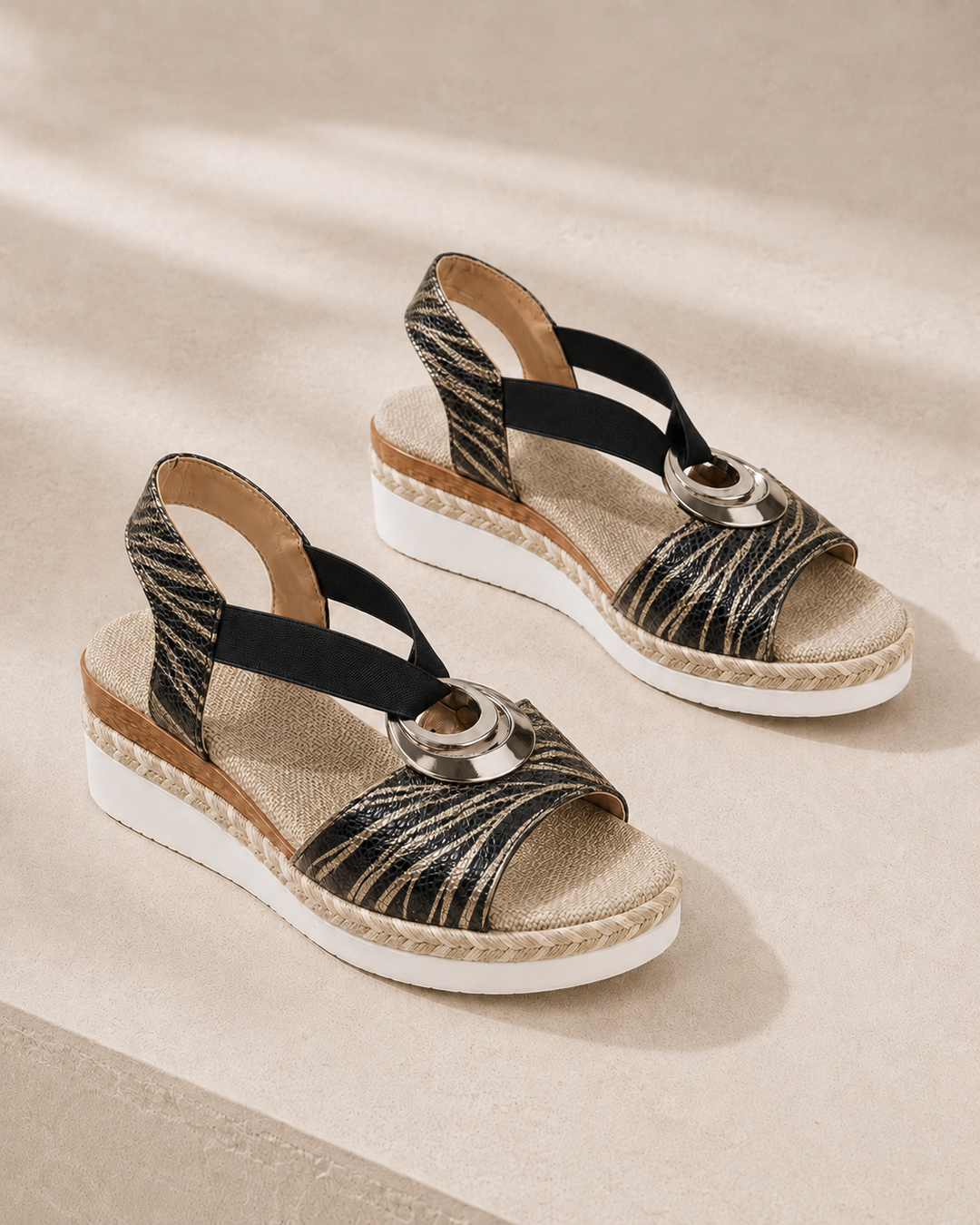 Blanche | Sandales compensées confortables