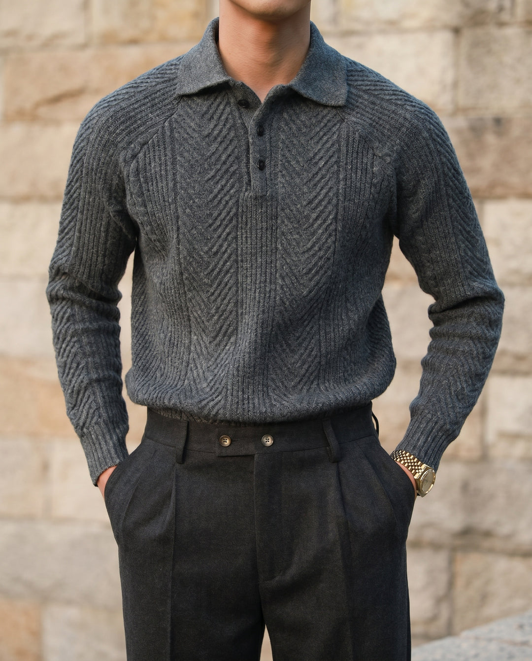 Célian | Pull en maille à col