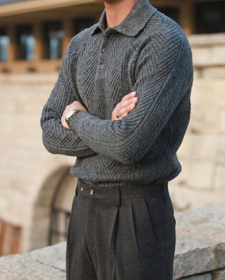 Célian | Pull en maille à col