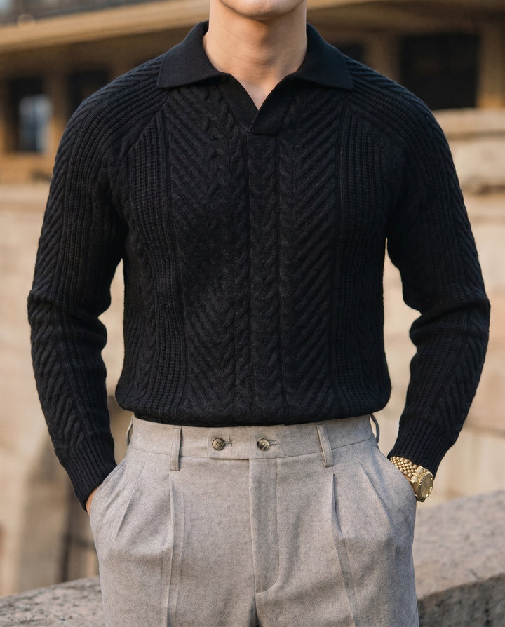 Célian | Pull en maille à col
