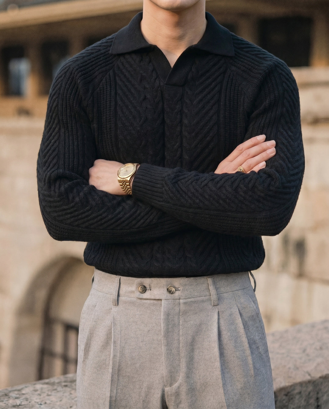 Célian | Pull en maille à col