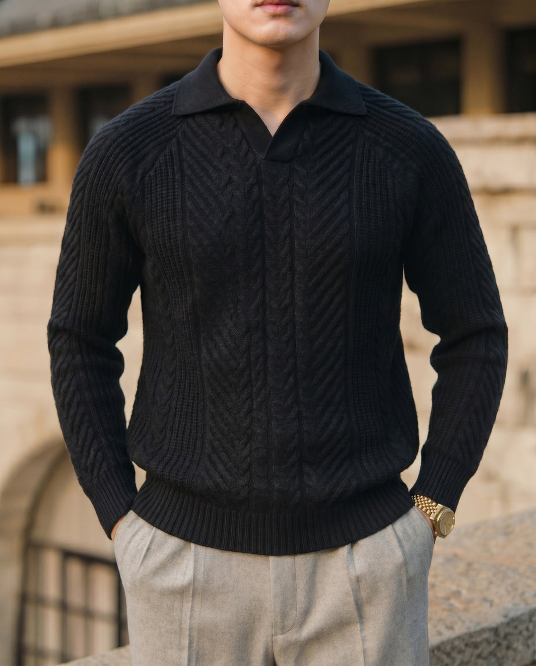 Célian | Pull en maille à col
