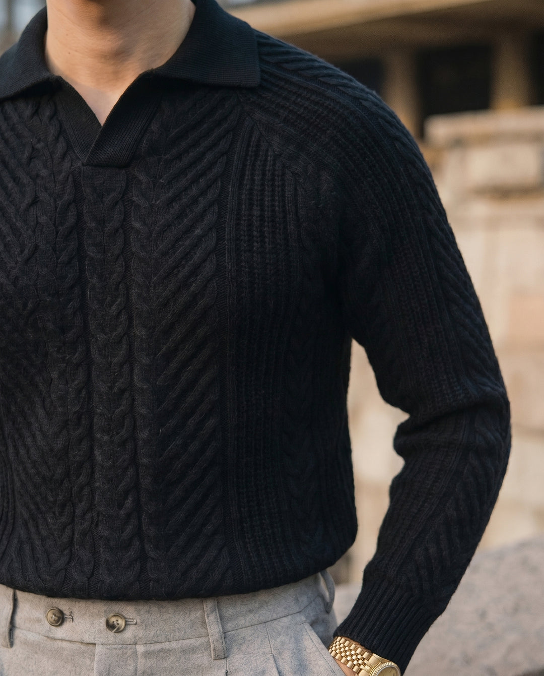 Célian | Pull en maille à col