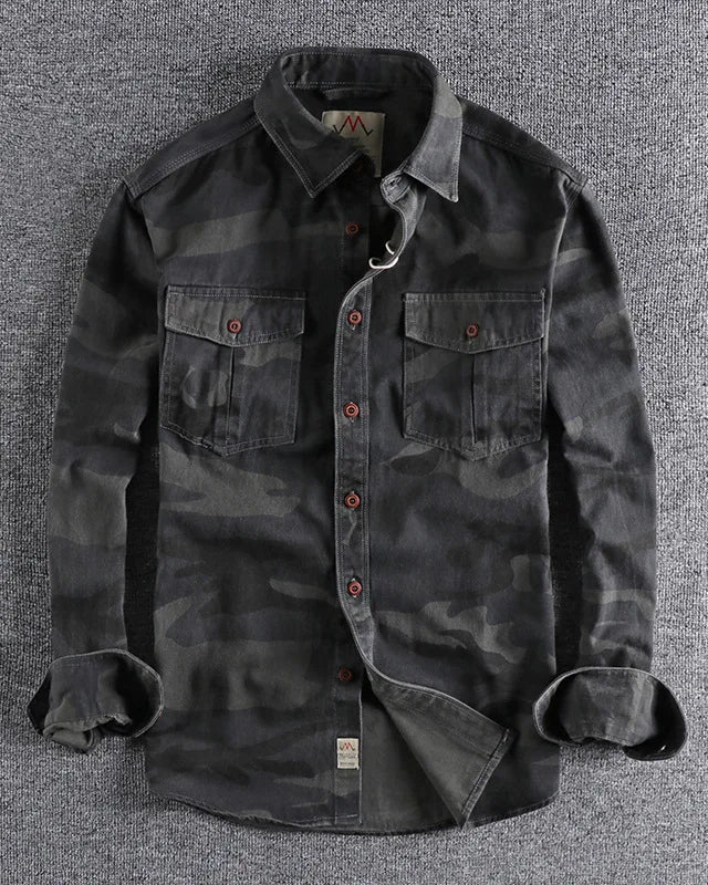 Damien | Chemise camouflage boutonnée