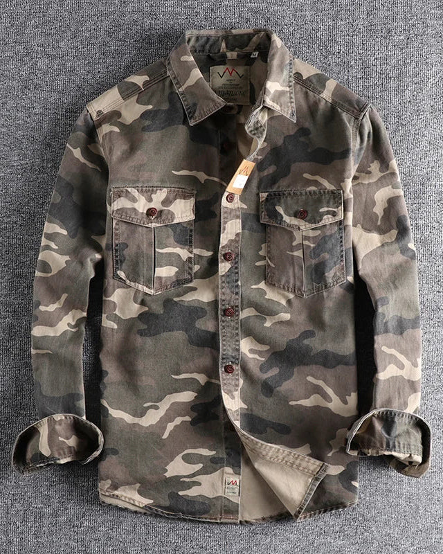 Damien | Chemise camouflage boutonnée