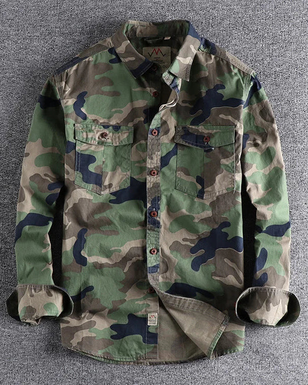 Damien | Chemise camouflage boutonnée