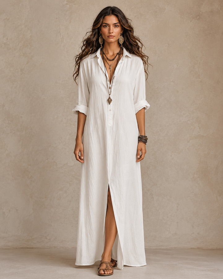 Élodie | Robe maxi noire fluide