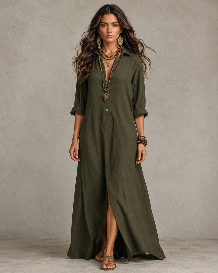 Élodie | Robe maxi noire fluide