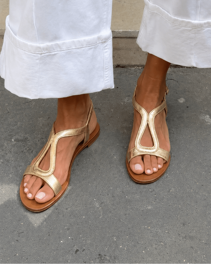 Éva | Sandales plates à bride centrale
