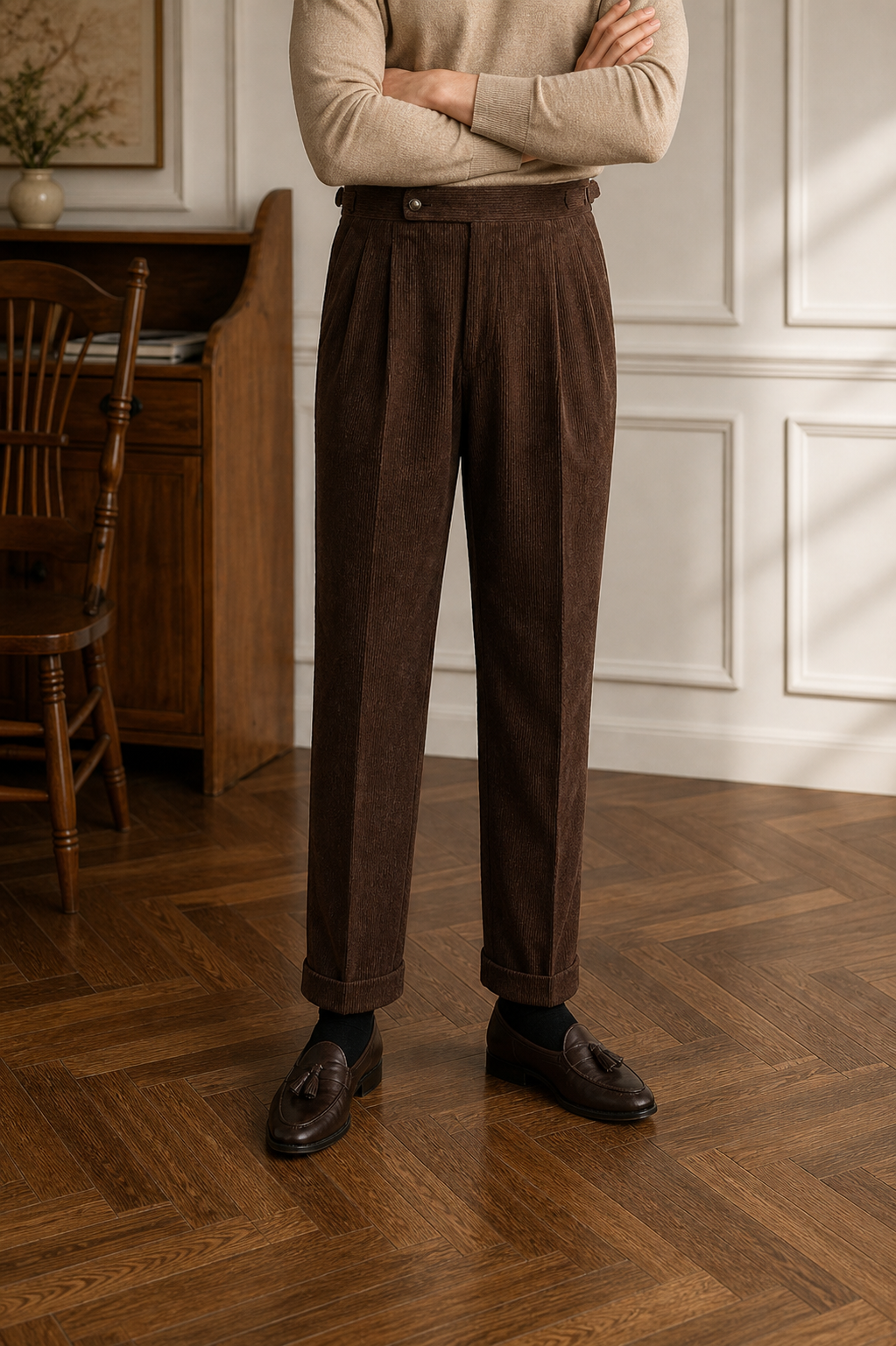 Léandre | Pantalon en velours côtelé Pembroke