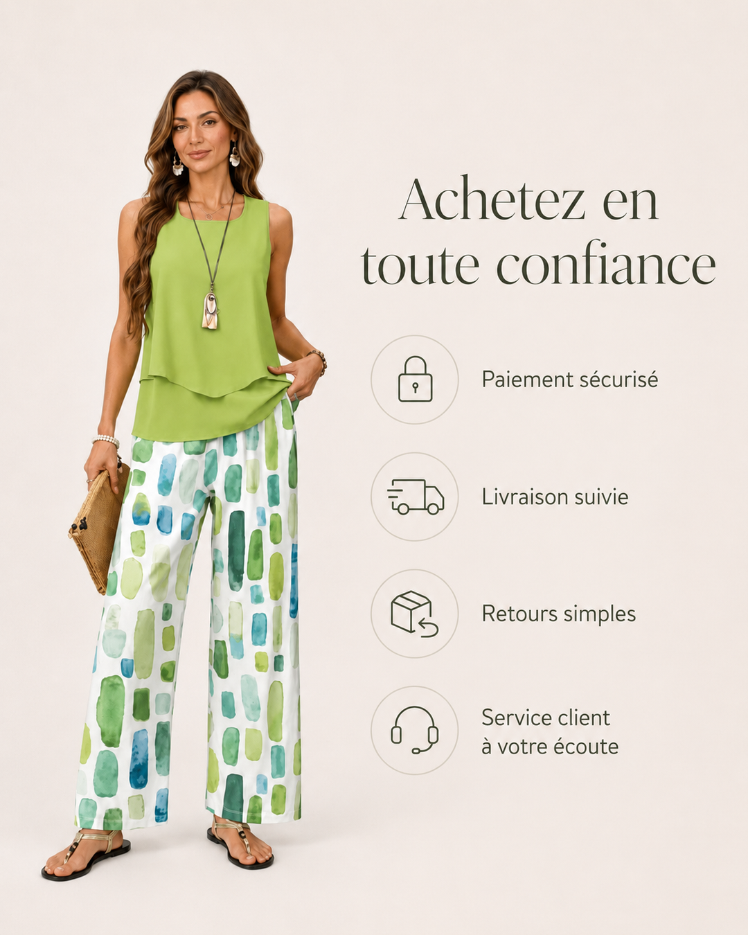 Lucille | Ensemble estival à pantalon fluide