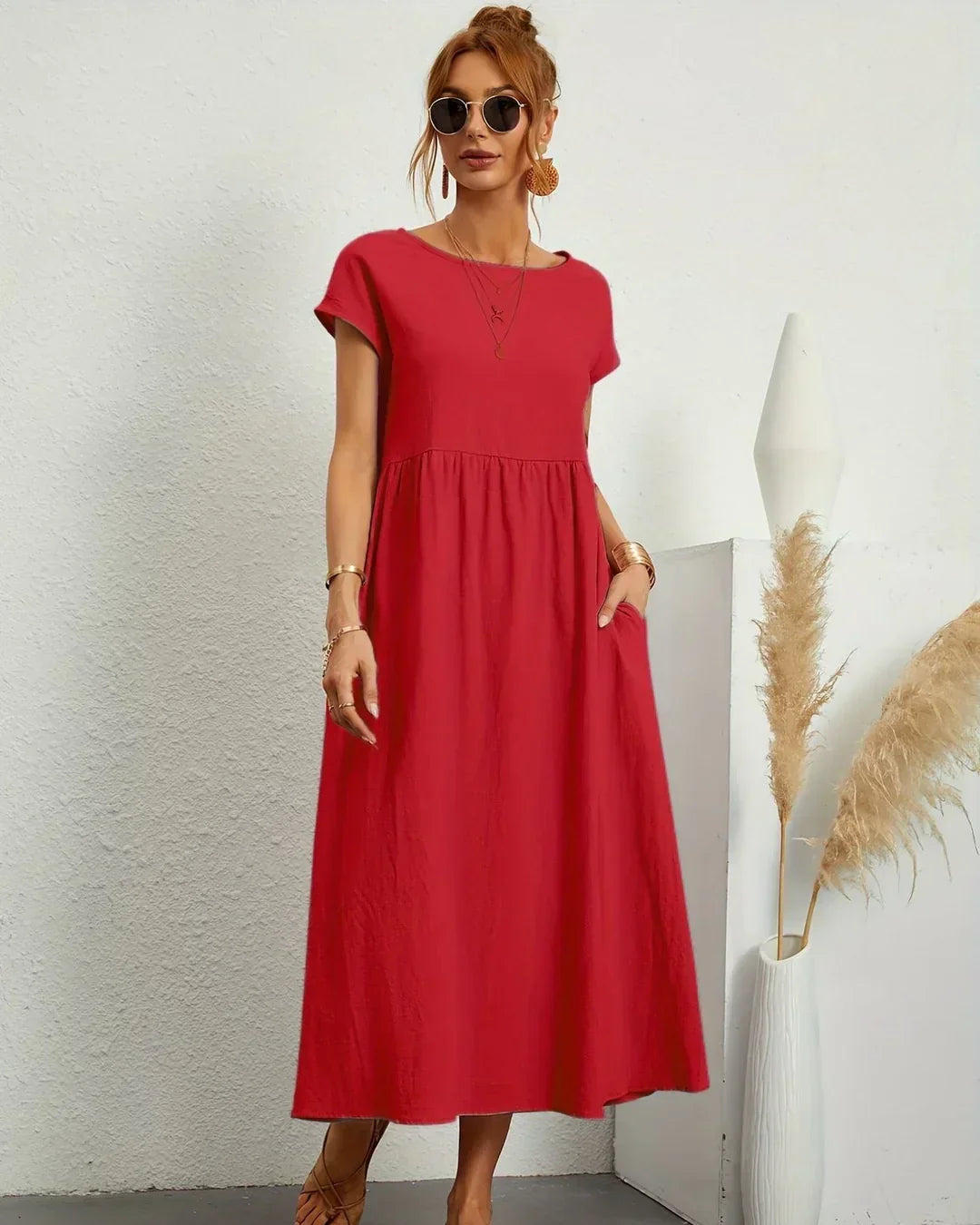 Amélie | Robe Légère En Coton Doux Avec Poches