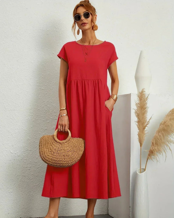 Amélie | Robe Légère En Coton Doux Avec Poches