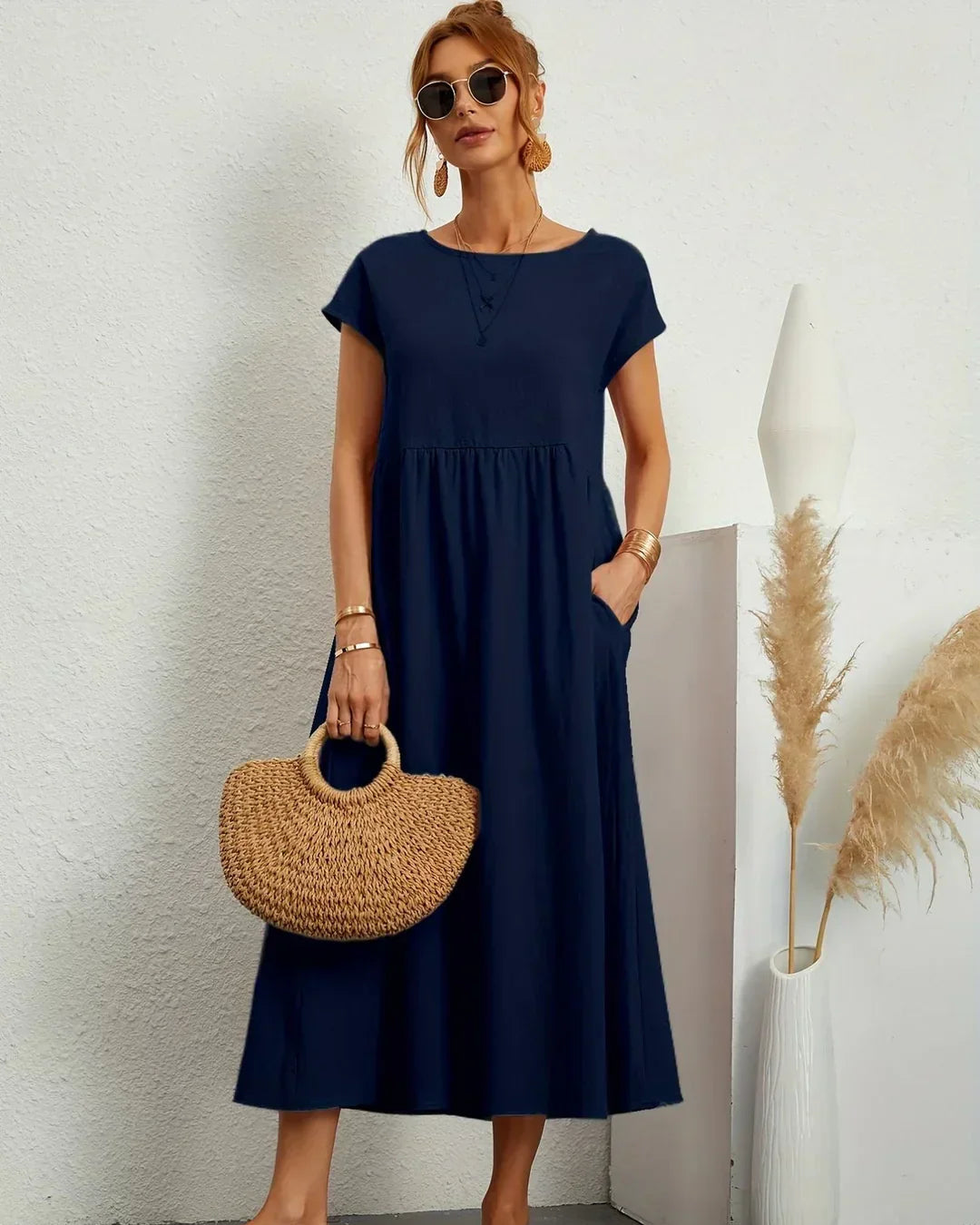 Amélie | Robe Légère En Coton Doux Avec Poches