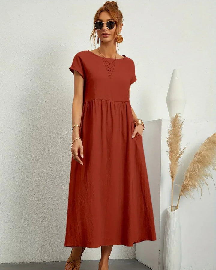 Amélie | Robe Légère En Coton Doux Avec Poches