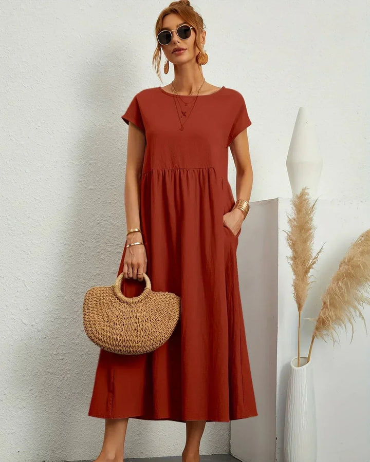 Amélie | Robe Légère En Coton Doux Avec Poches