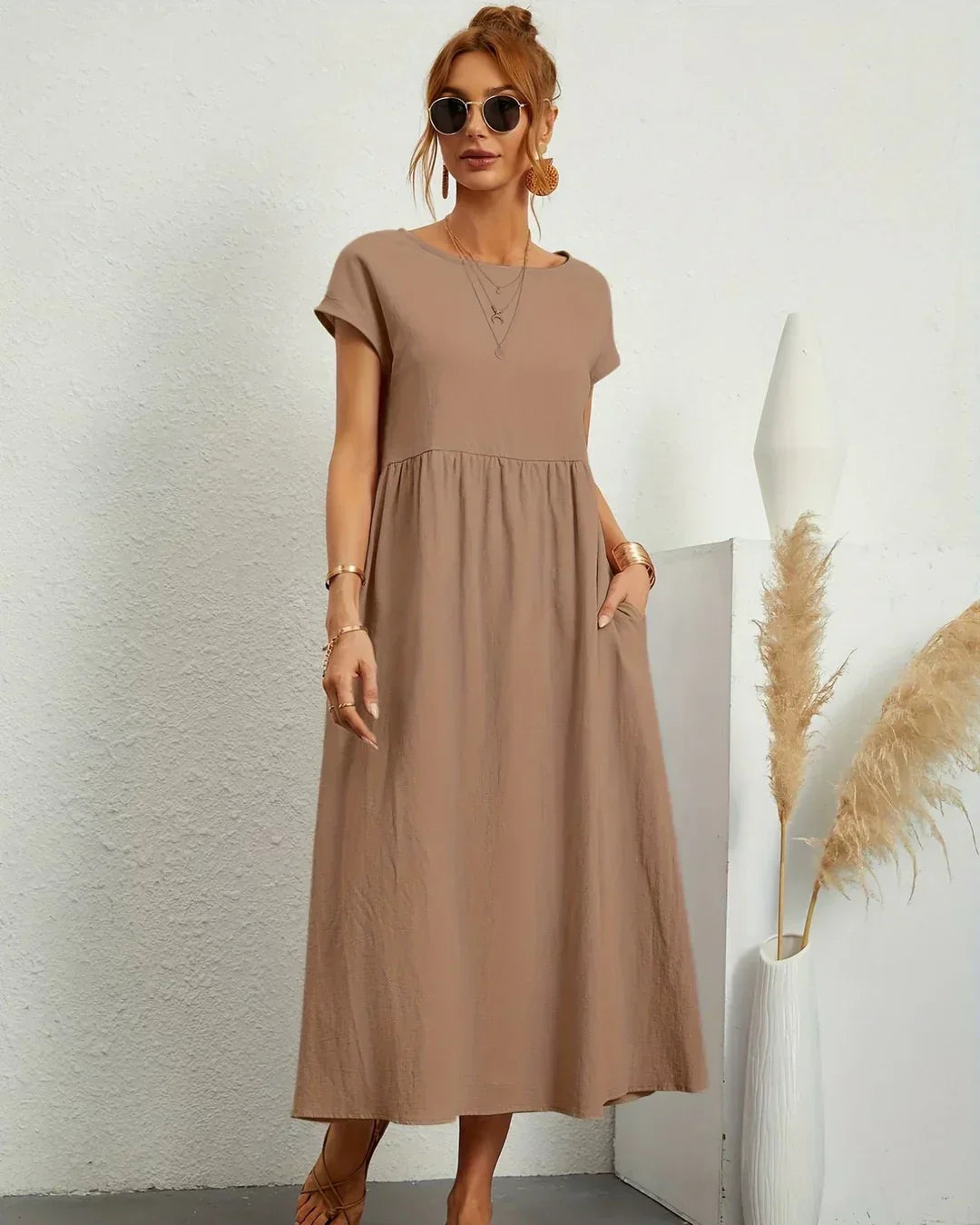 Amélie | Robe Légère En Coton Doux Avec Poches
