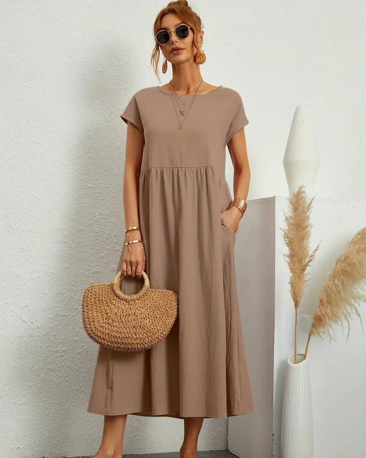 Amélie | Robe Légère En Coton Doux Avec Poches