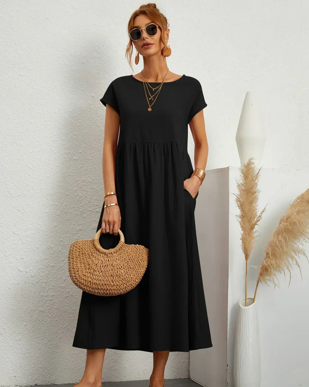 Amélie | Robe Légère En Coton Doux Avec Poches