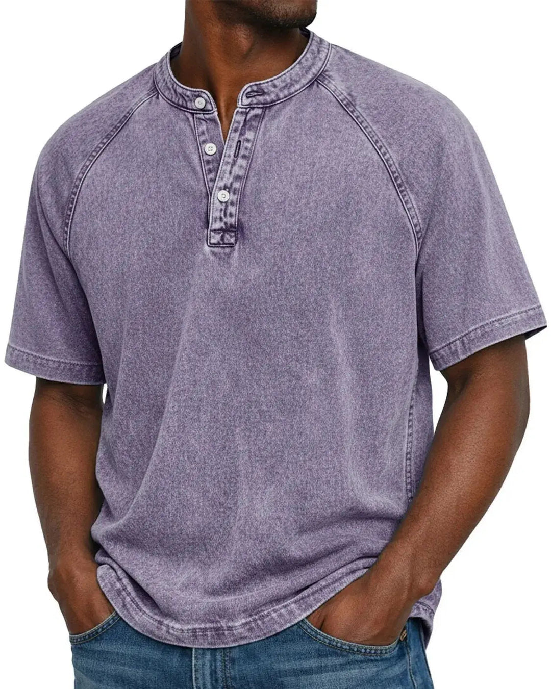 Basile | T-shirt henley effet délavé