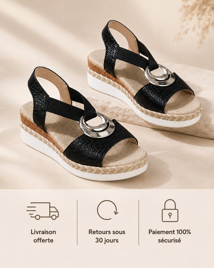 Blanche | Sandales compensées confortables