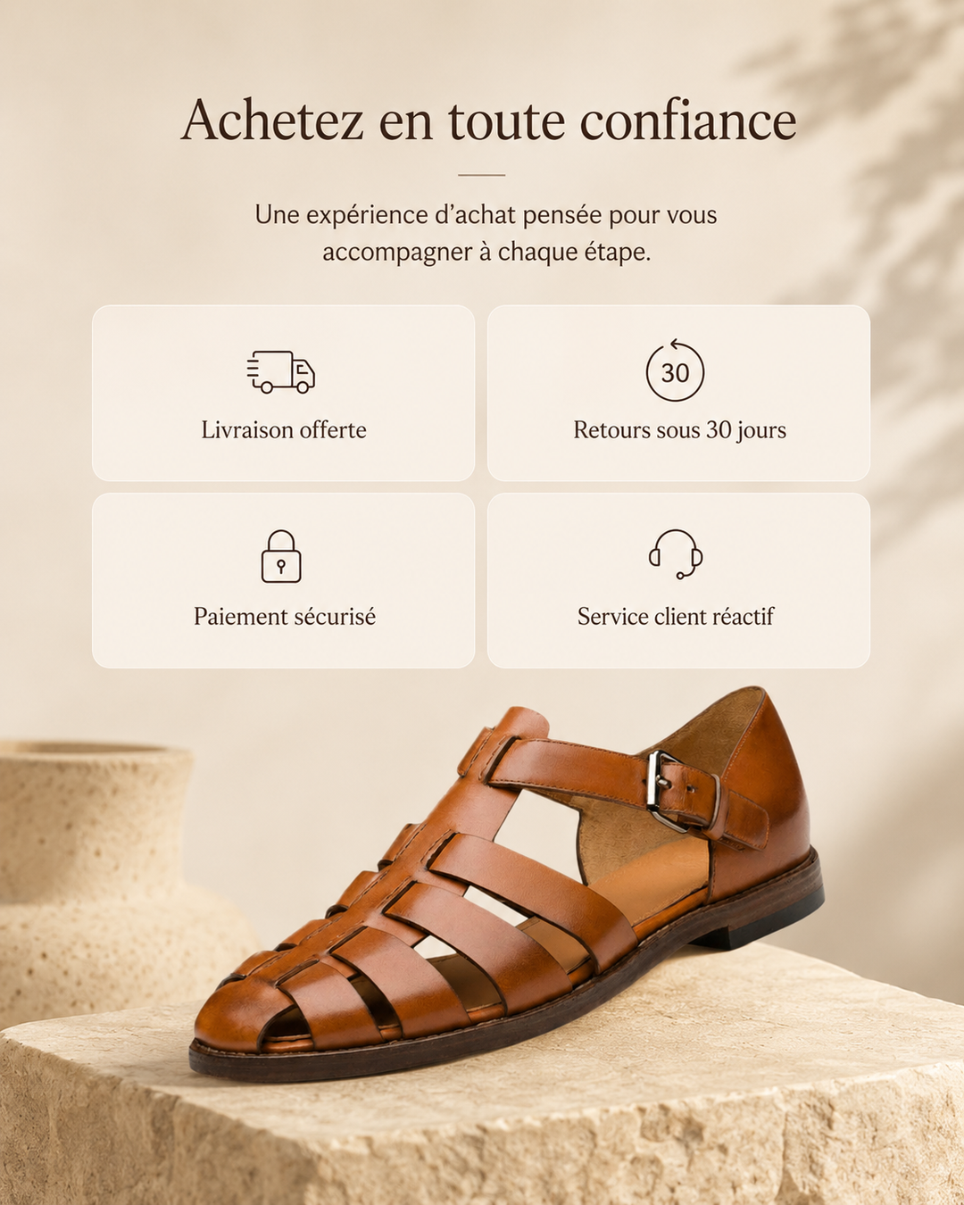 Augustin | Sandales à brides ajustables